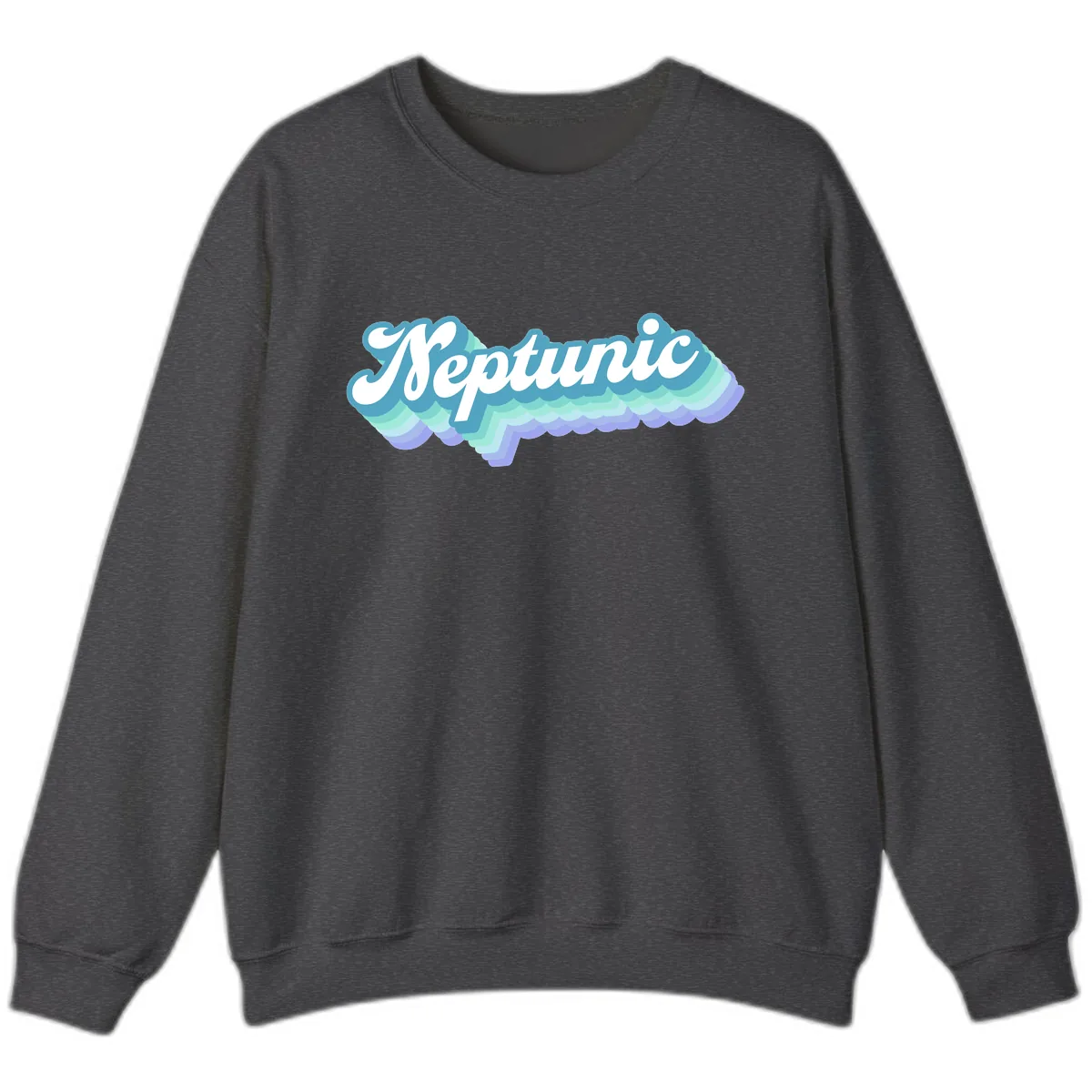 Neptune Cloud Typography Sweatshirt in Dark Heather
