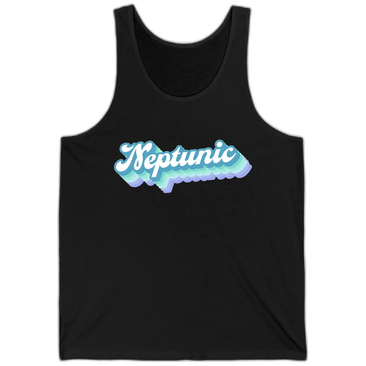 Neptune Cloud Typography Tank in Black