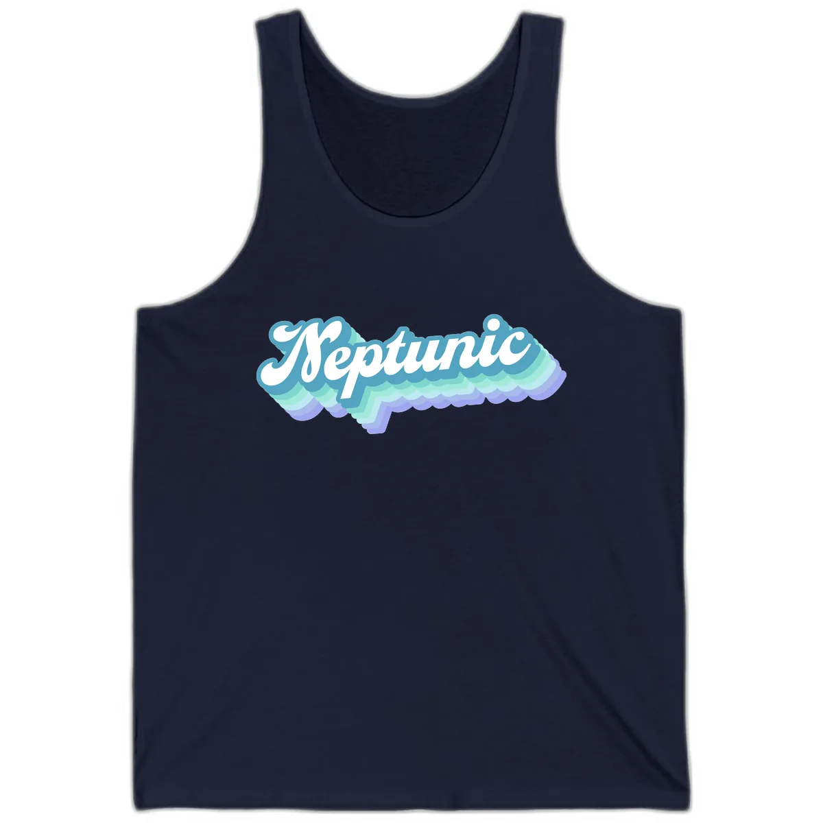 Neptune Cloud Typography Tank in Navy