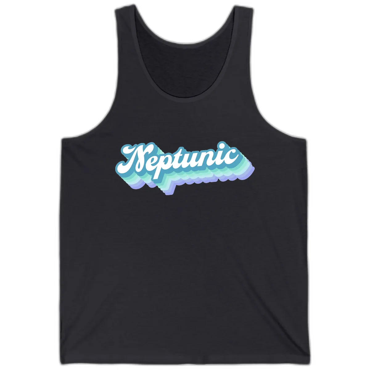 Neptune Cloud Typography Tank in Dark Grey