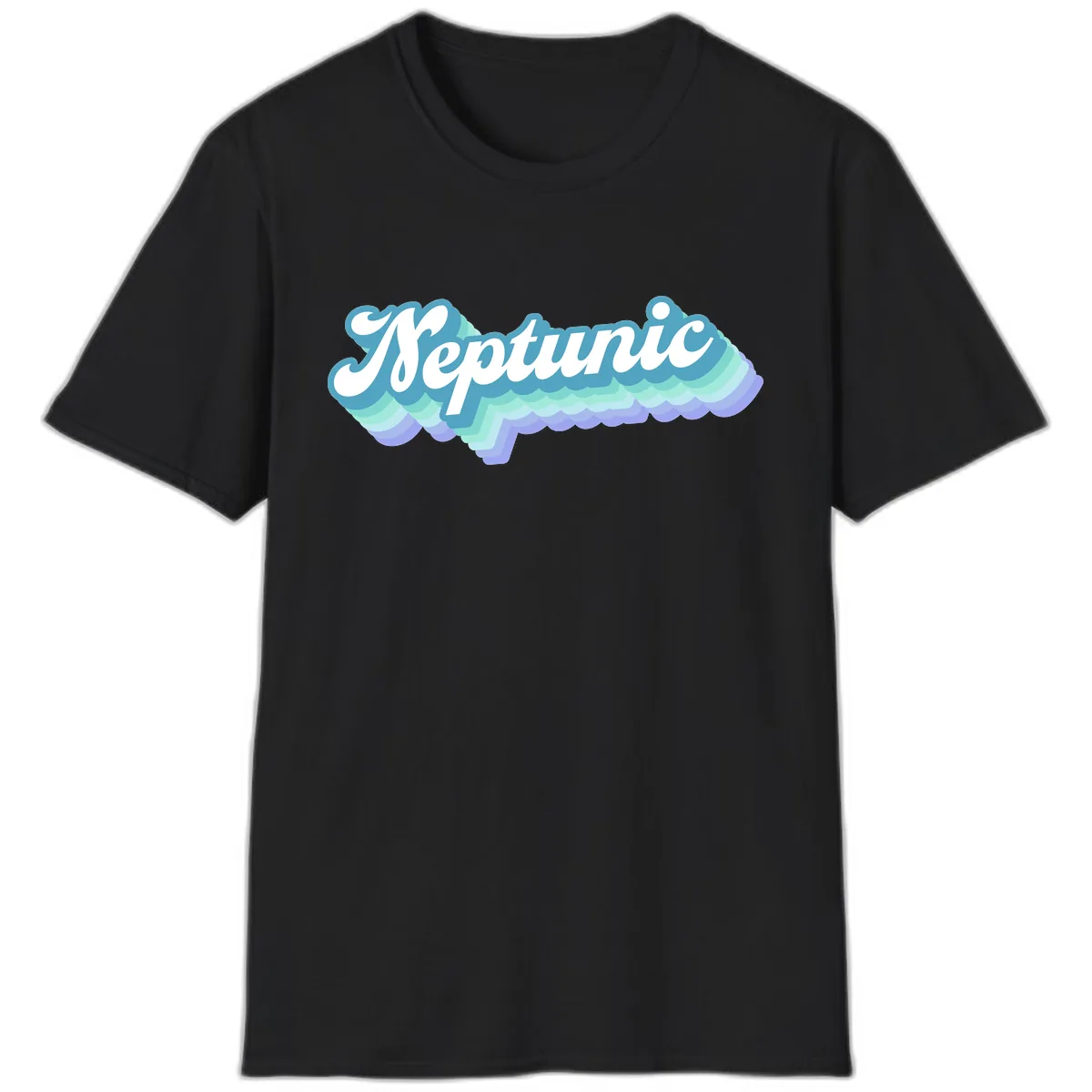 Neptune Cloud Typography T-Shirt in Black