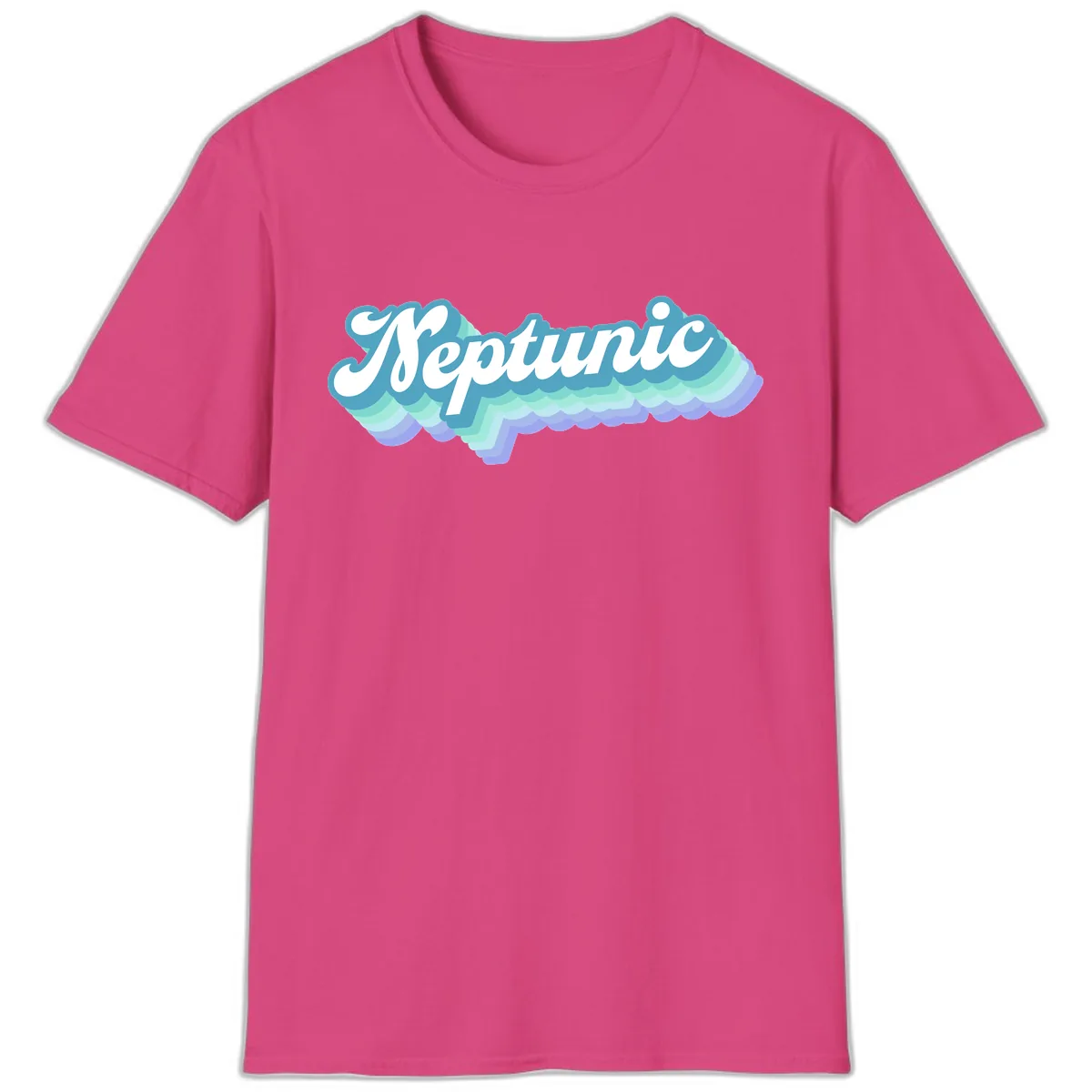 Neptune Cloud Typography T-Shirt in Heliconia
