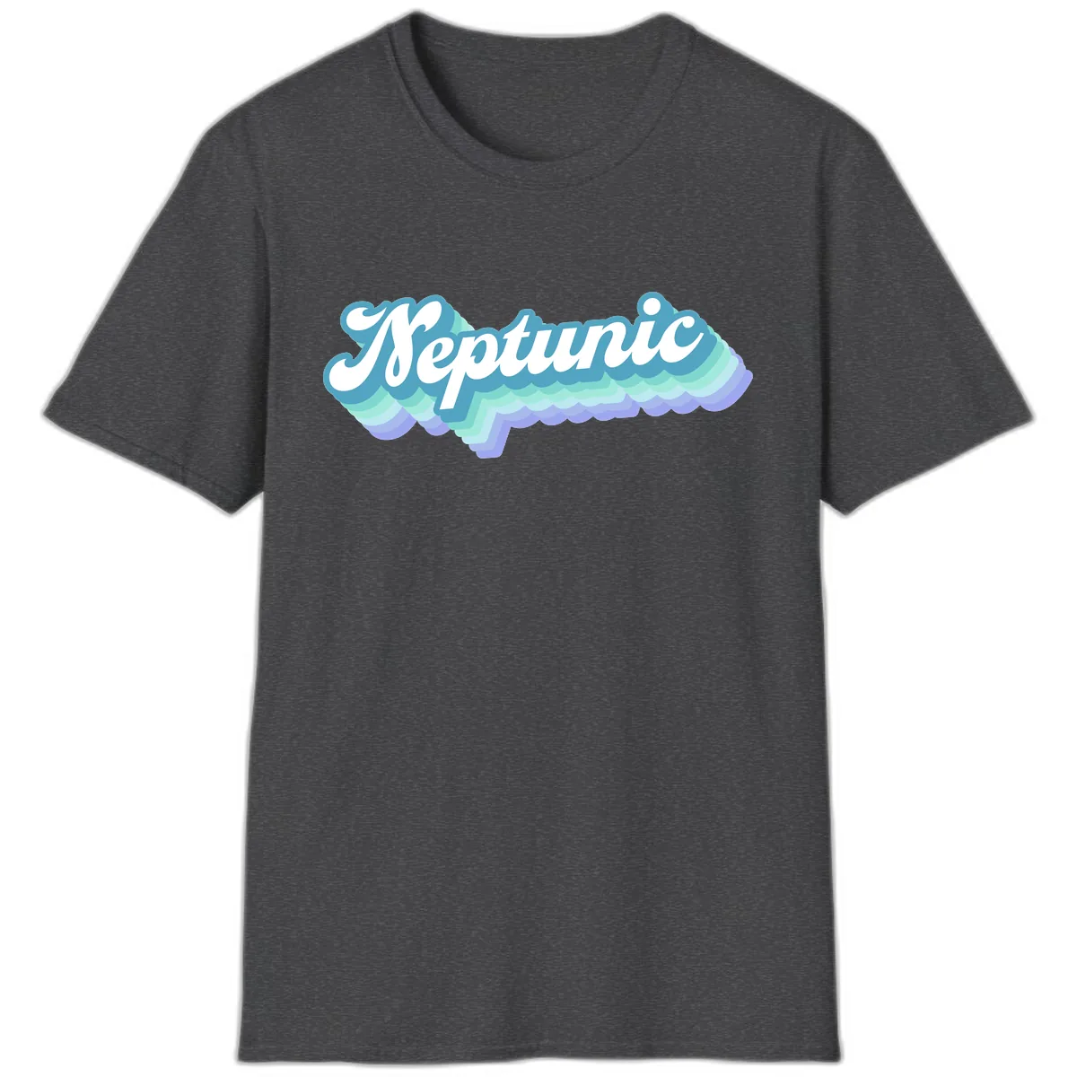 Neptune Cloud Typography T-Shirt in Dark Heather