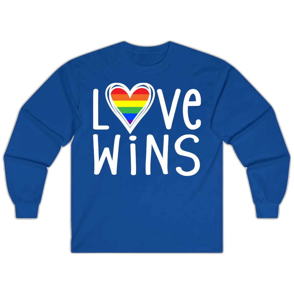 Love Wins Rainbow Heart Long Sleeve in Royal