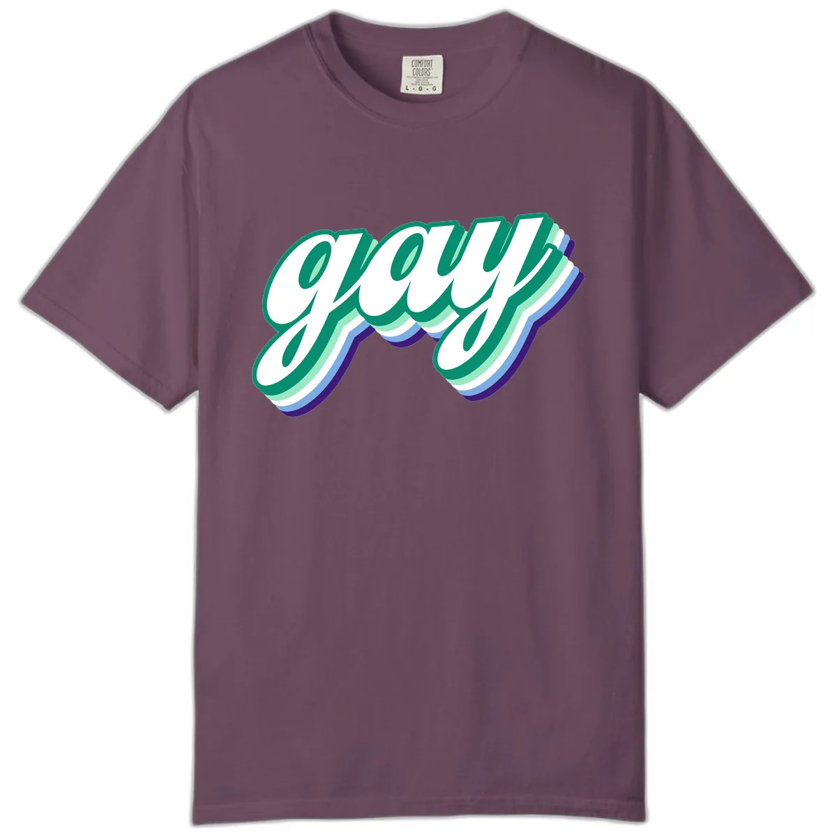 Gay Pride Layered Script Comfort Color in Berry