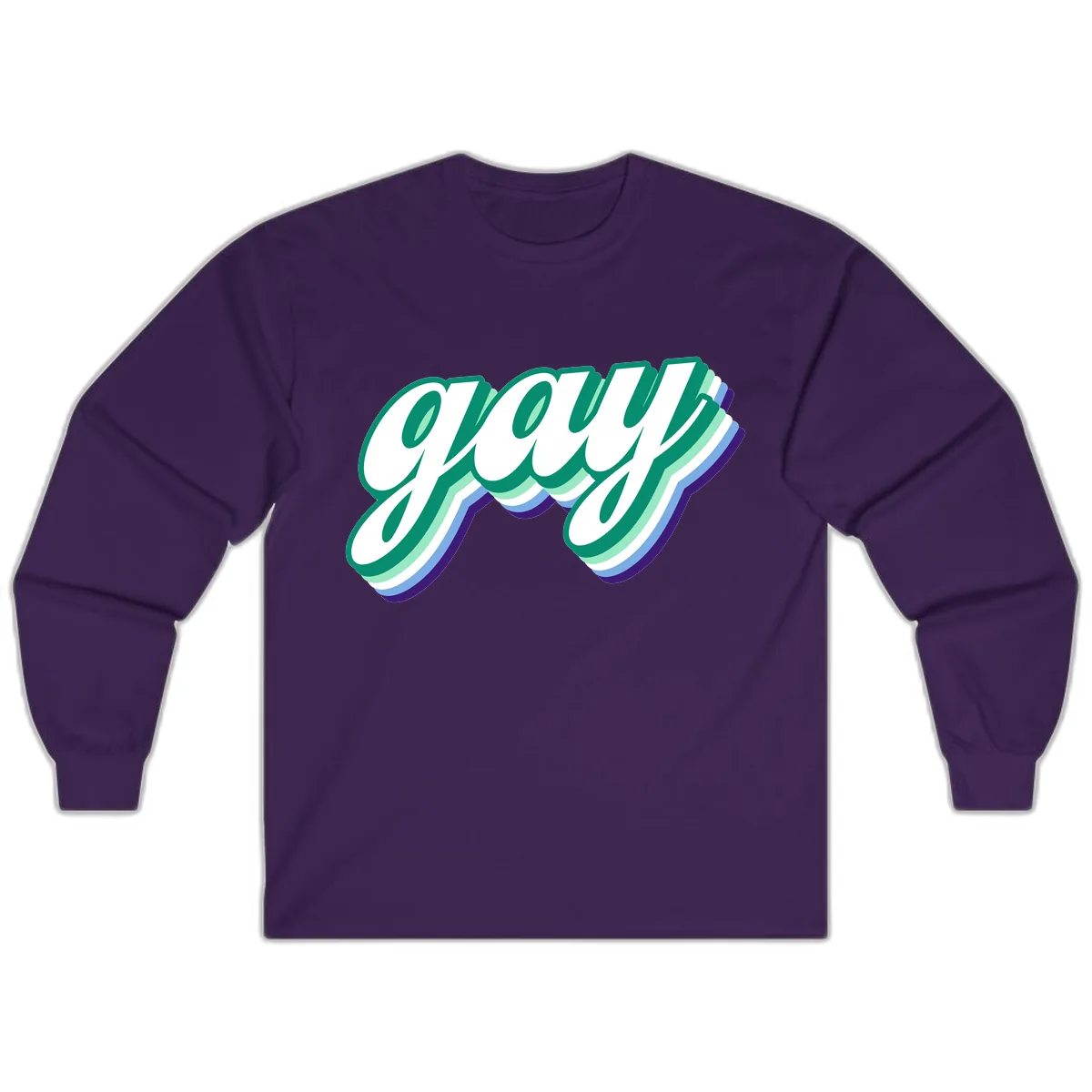 Gay Pride Layered Script Long Sleeve in Purple