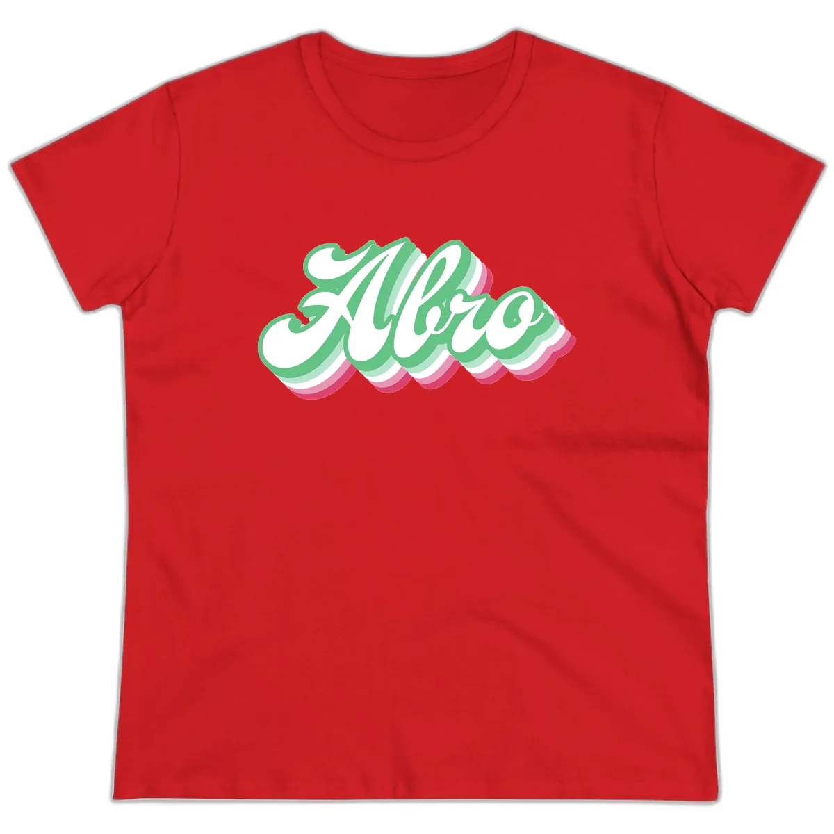 Hello Wavy Pride Ladies Tee in Red