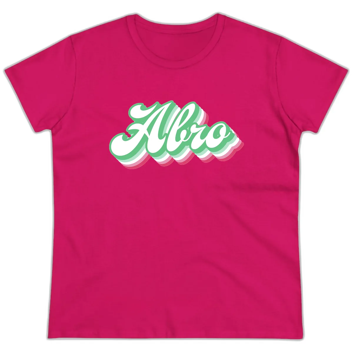 Hello Wavy Pride Ladies Tee in Heliconia