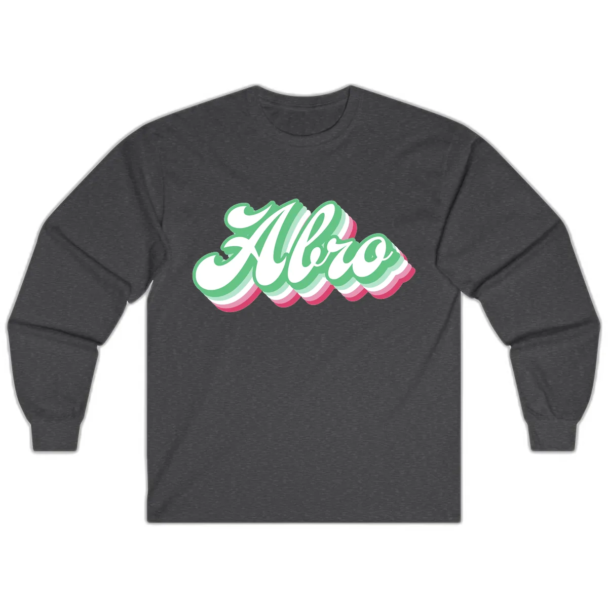 Hello Wavy Pride Long Sleeve in Dark Heather