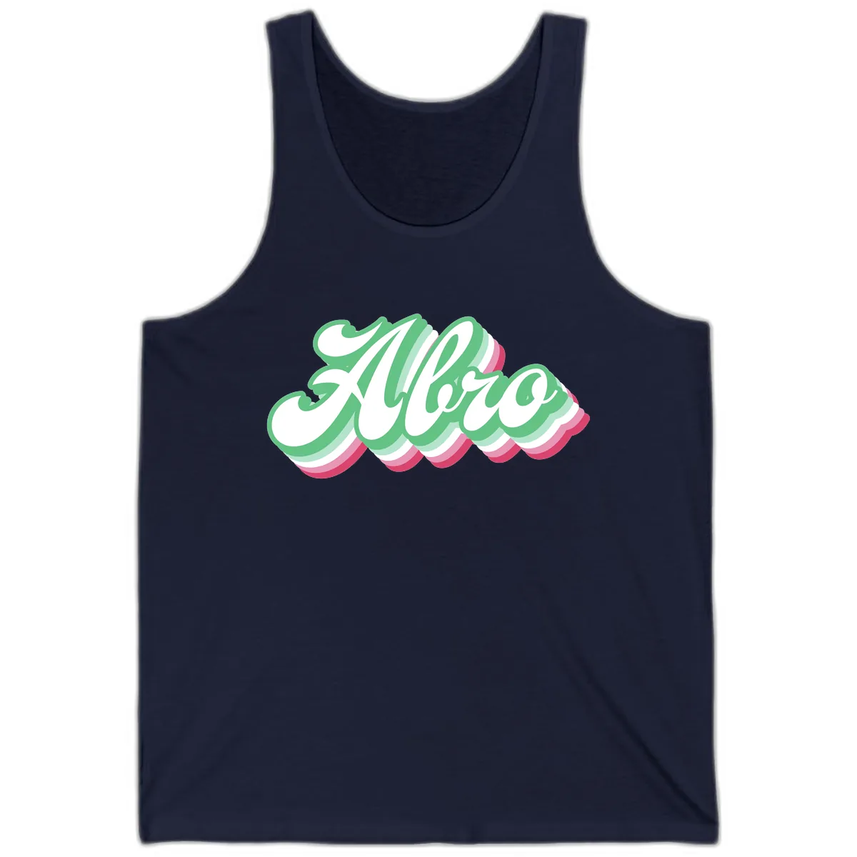 Hello Wavy Pride Tank in Navy