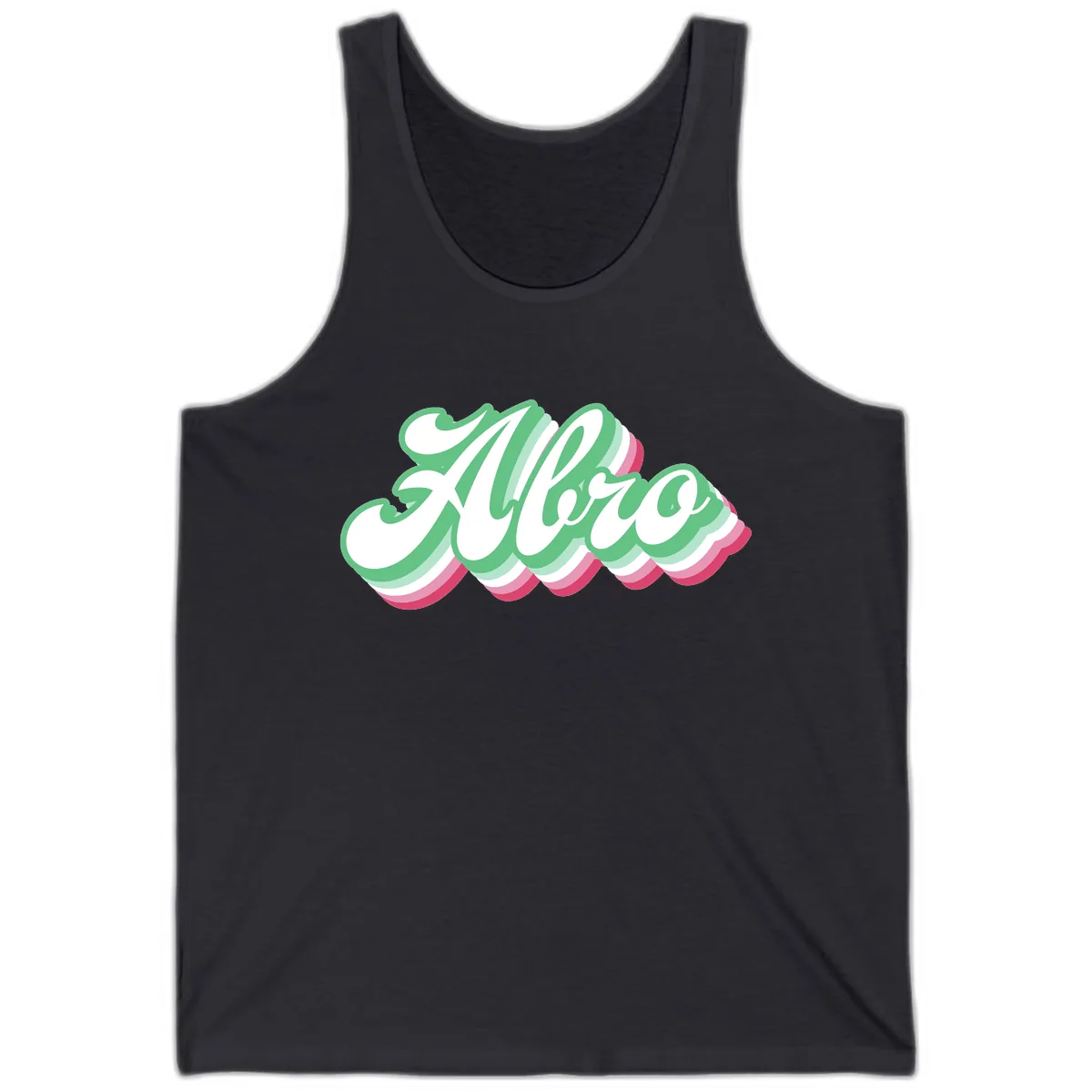 Hello Wavy Pride Tank in Dark Grey