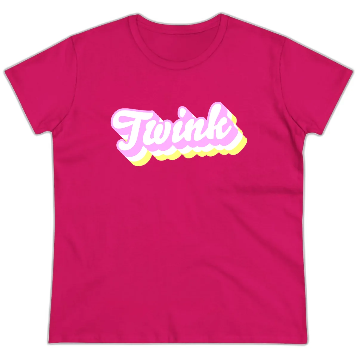 Frosted Pink Ice Cream Treat Ladies Tee in Heliconia