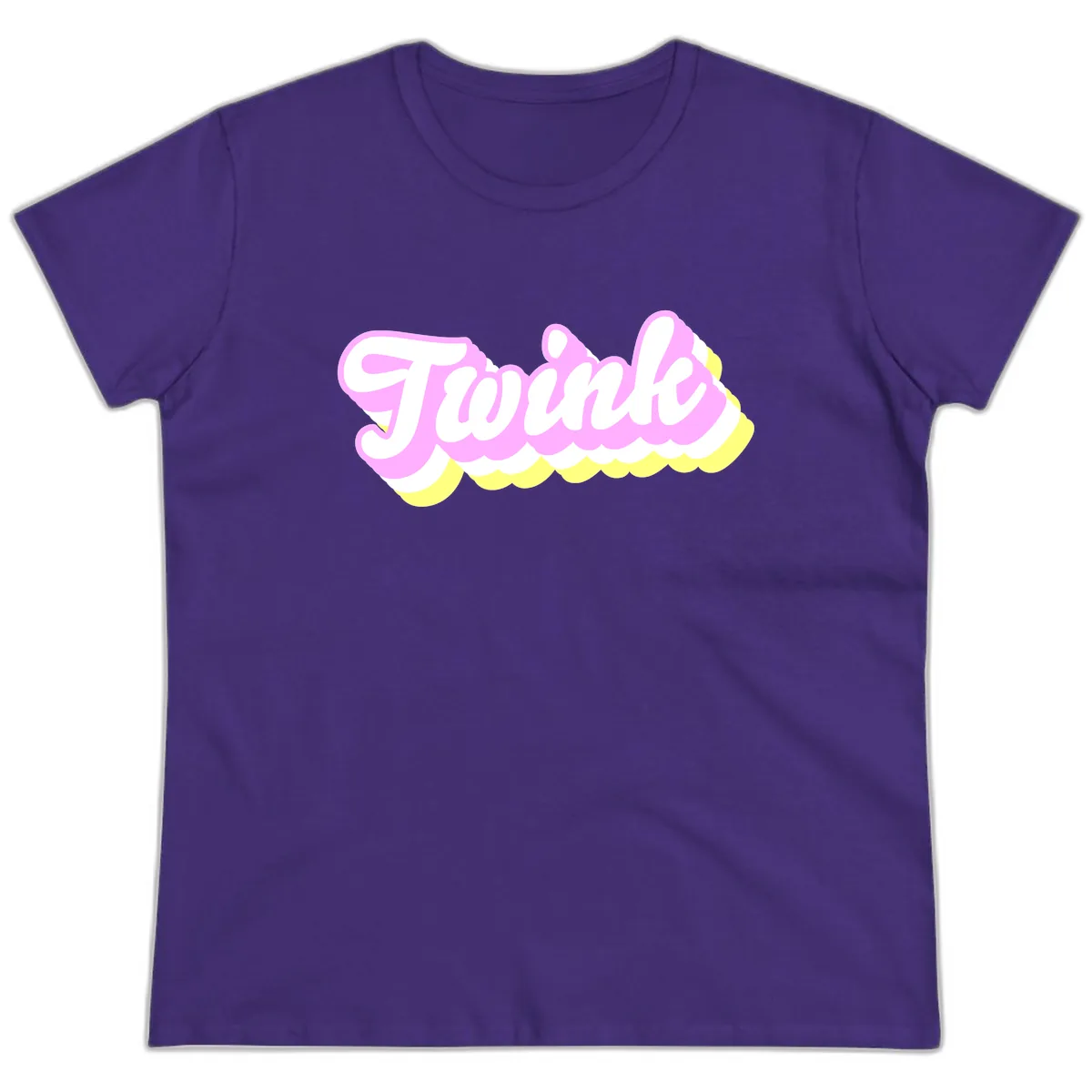 Frosted Pink Ice Cream Treat Ladies Tee in Purple