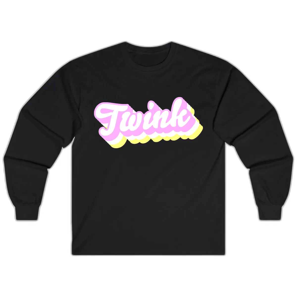 Frosted Pink Ice Cream Treat Long Sleeve in Black