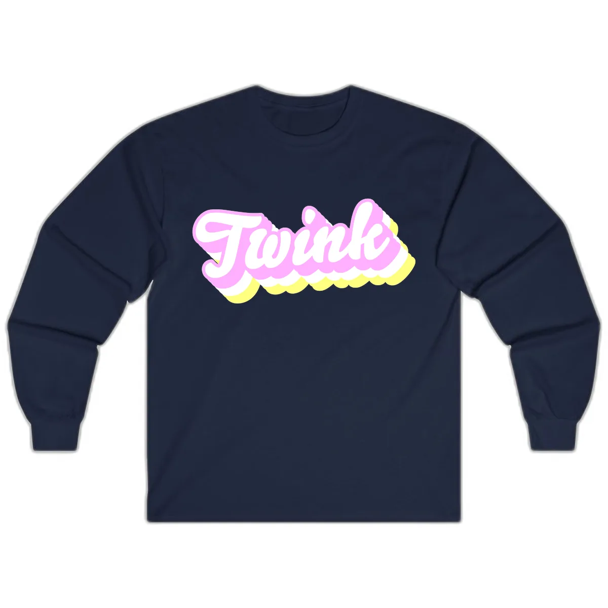 Frosted Pink Ice Cream Treat Long Sleeve in Navy