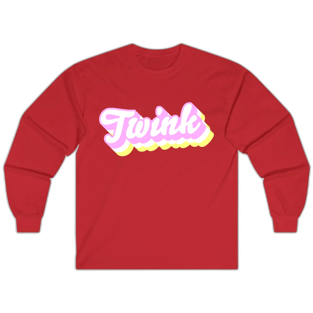 Frosted Pink Ice Cream Treat Long Sleeve in Red