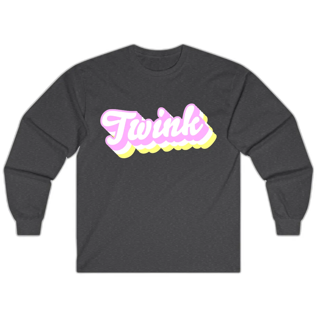 Frosted Pink Ice Cream Treat Long Sleeve in Dark Heather
