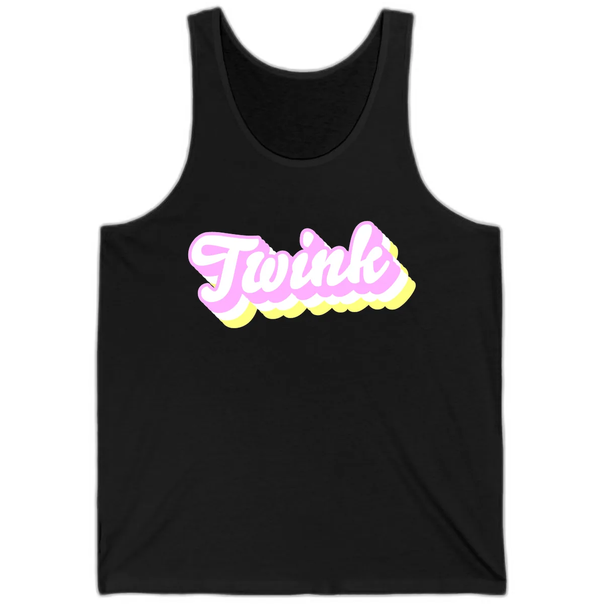 Frosted Pink Ice Cream Treat Tank in Black