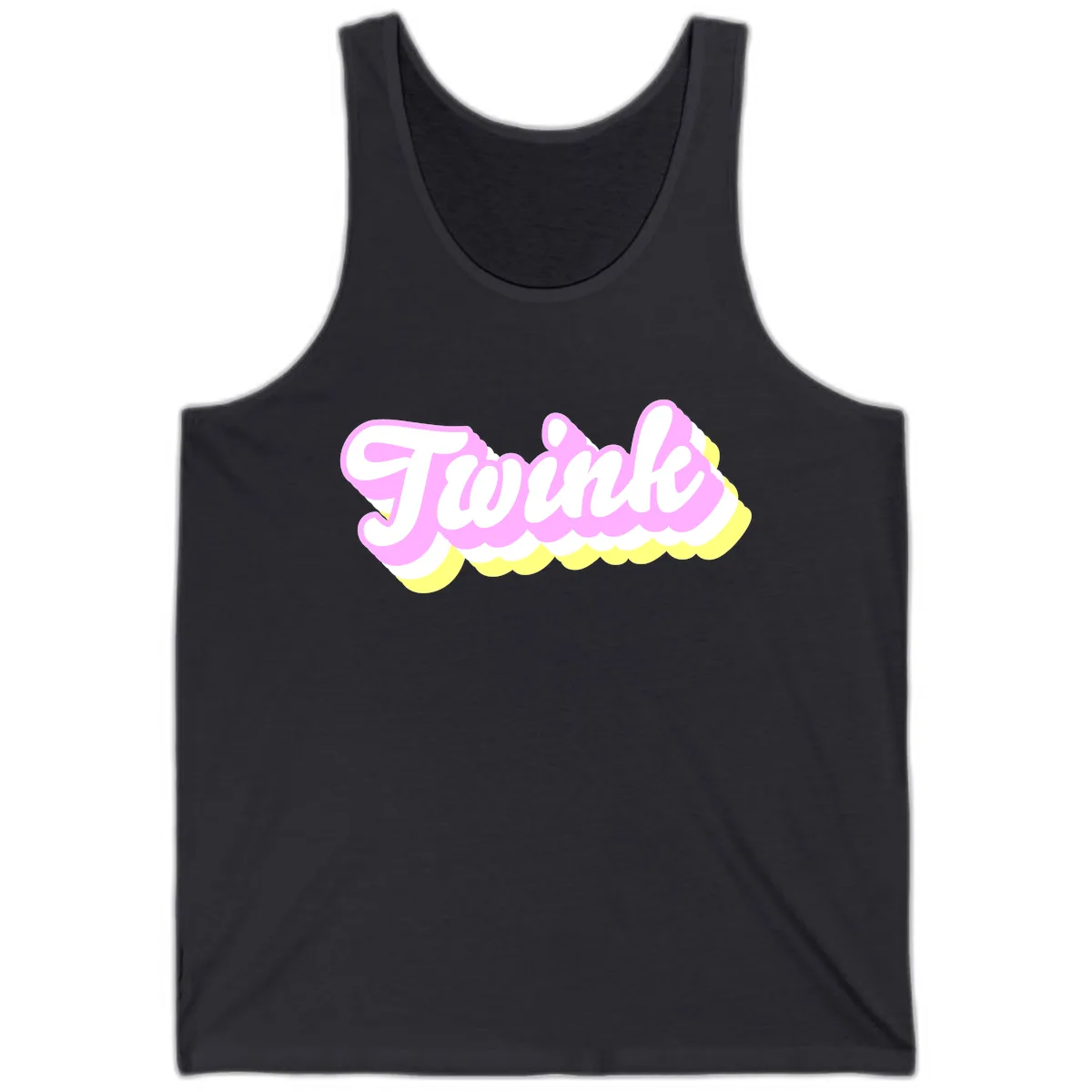Frosted Pink Ice Cream Treat Tank in Dark Grey