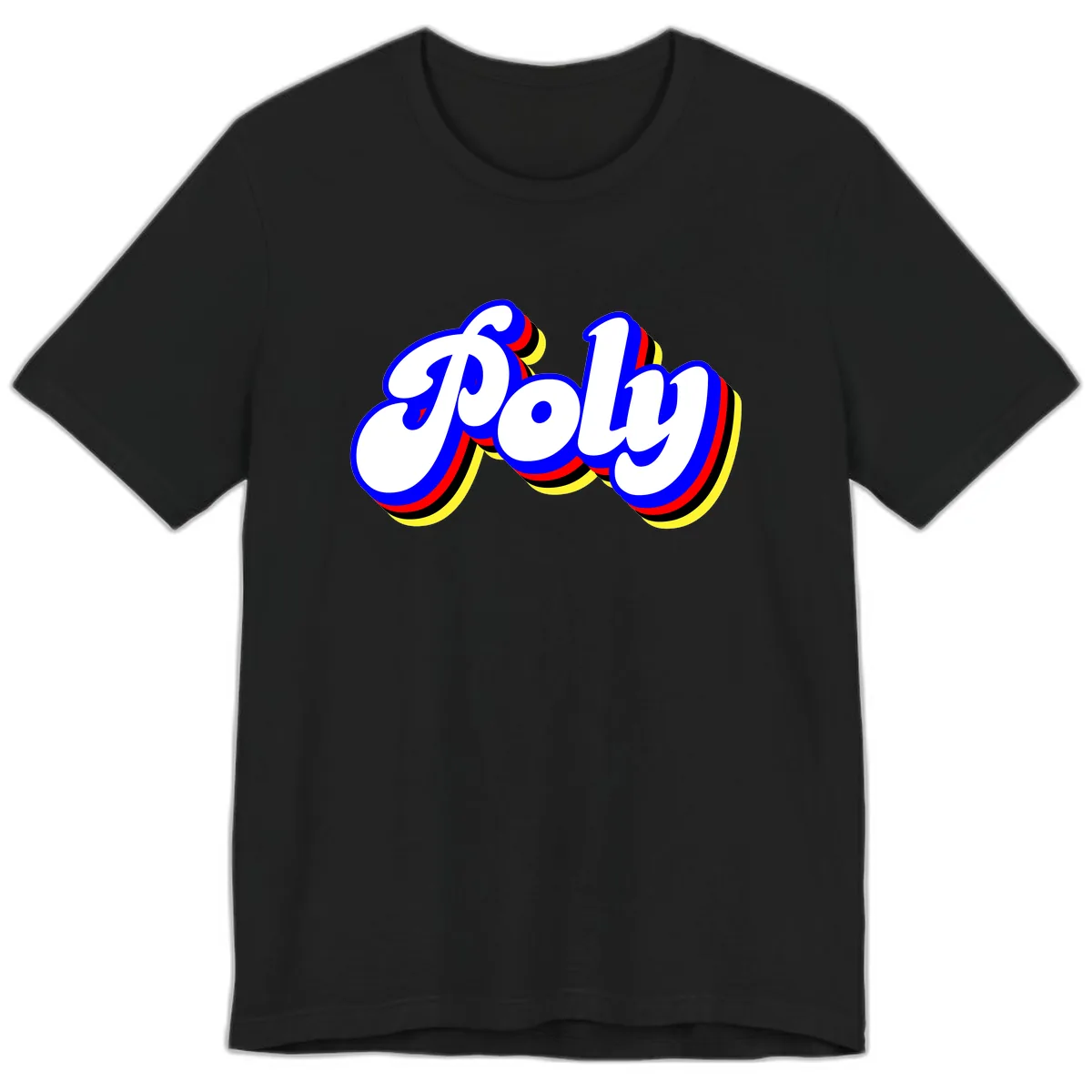 Pop Retro Typography Design Premium T-Shirt in Black