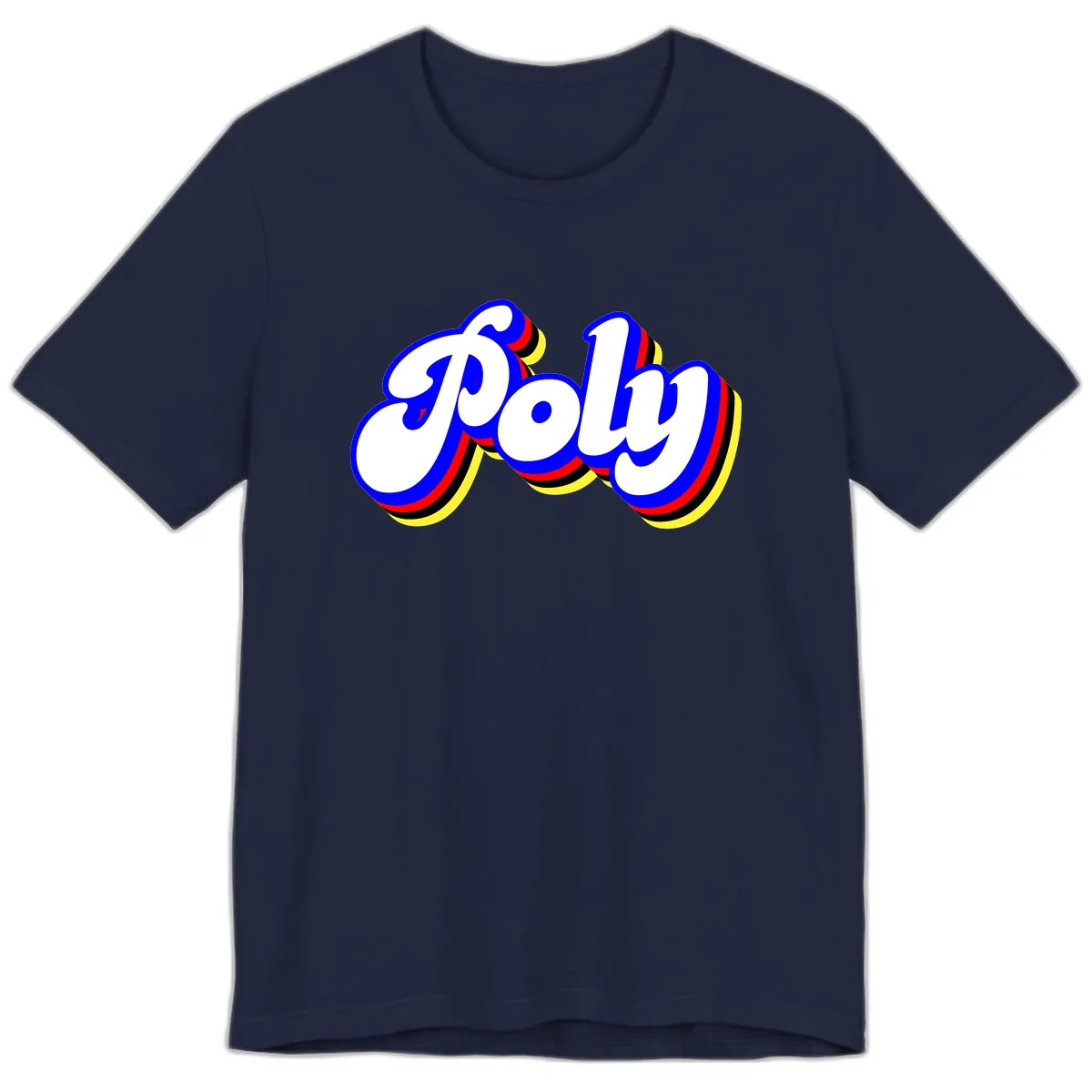 Pop Retro Typography Design Premium T-Shirt in Navy