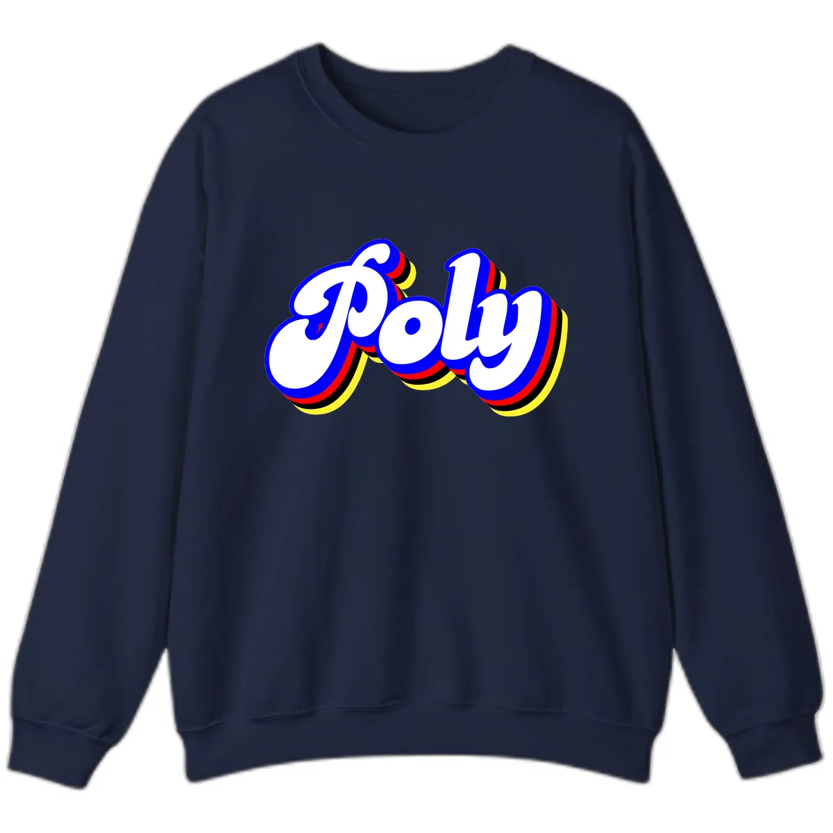 Pop Retro Typography Design Sweatshirt in Navy