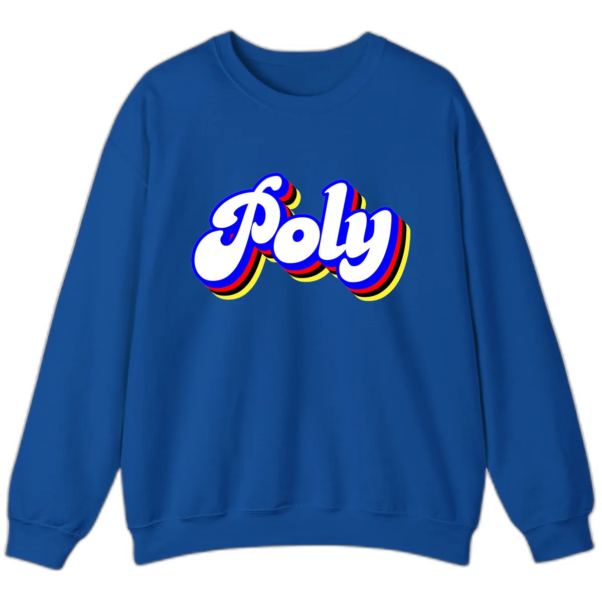 Pop Retro Typography Design Sweatshirt in Royal