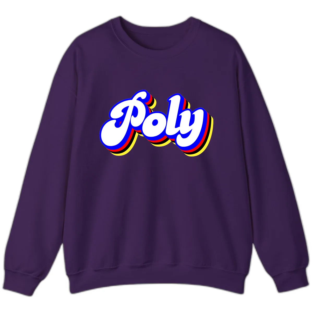 Pop Retro Typography Design Sweatshirt in Purple