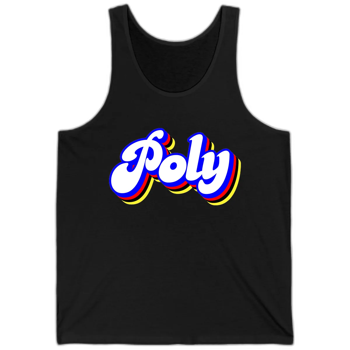 Pop Retro Typography Design Tank in Black