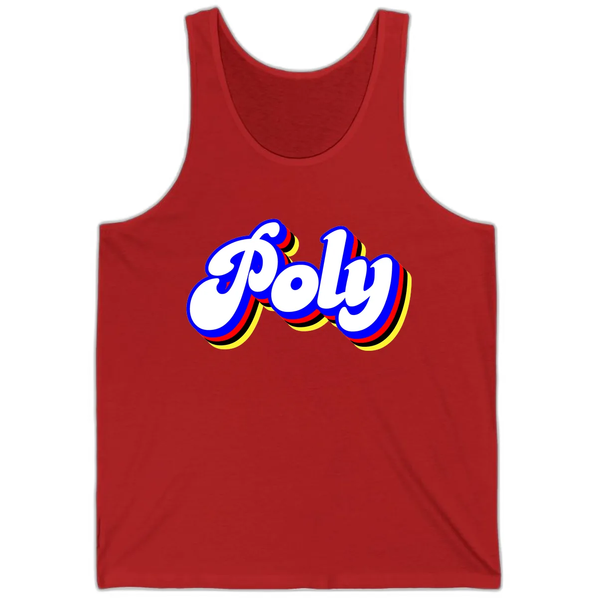 Pop Retro Typography Design Tank in Red