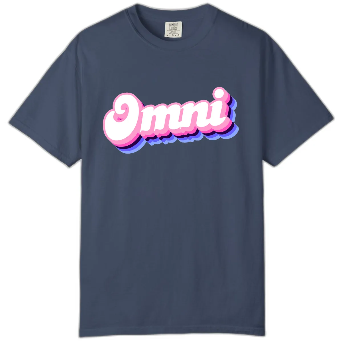 Omg Bubble Text Design Comfort Color in Midnight