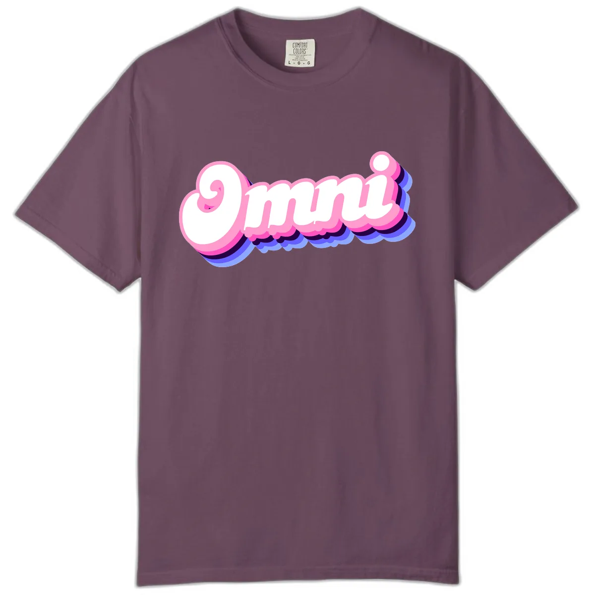 Omg Bubble Text Design Comfort Color in Berry