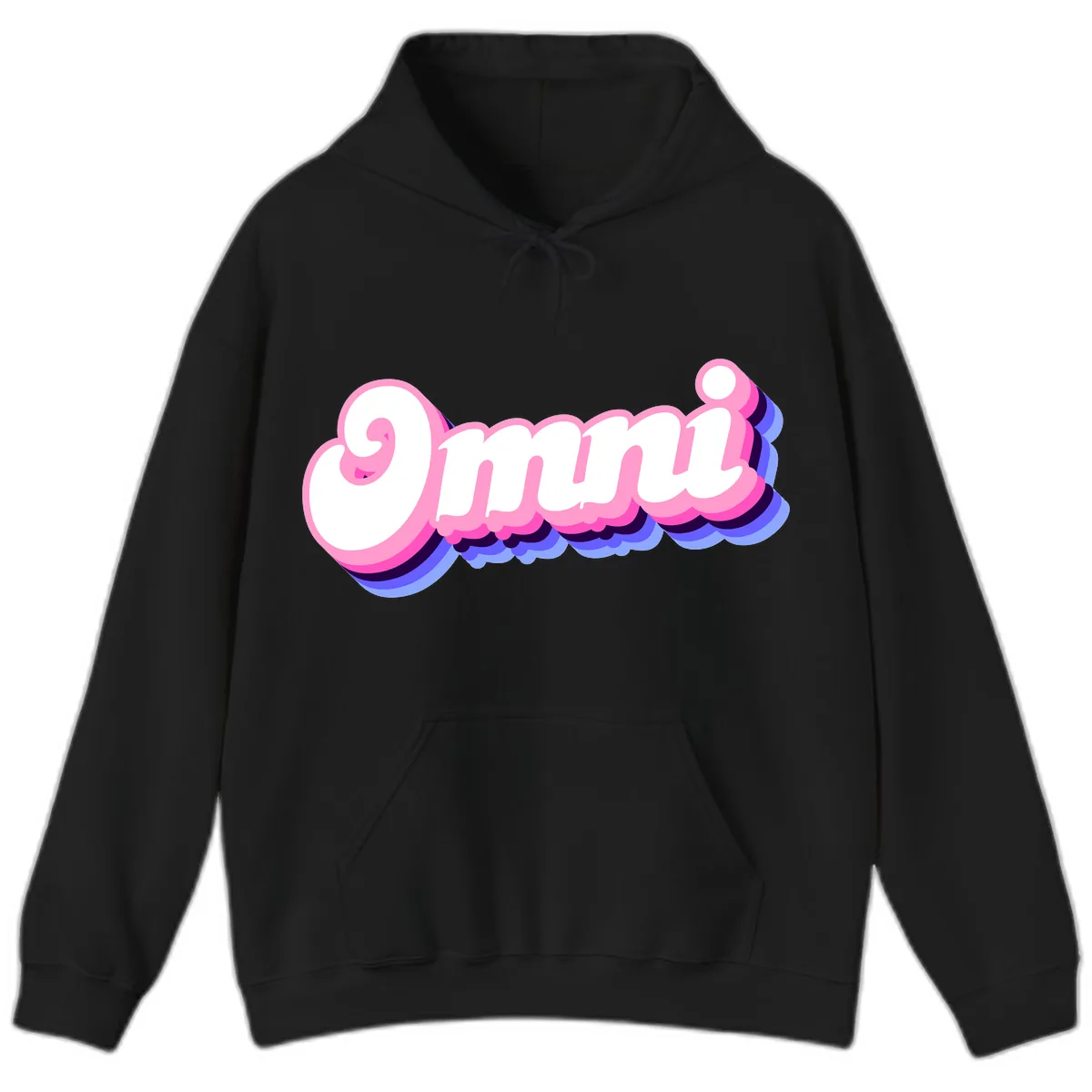Omg Bubble Text Design Hoodie in Black