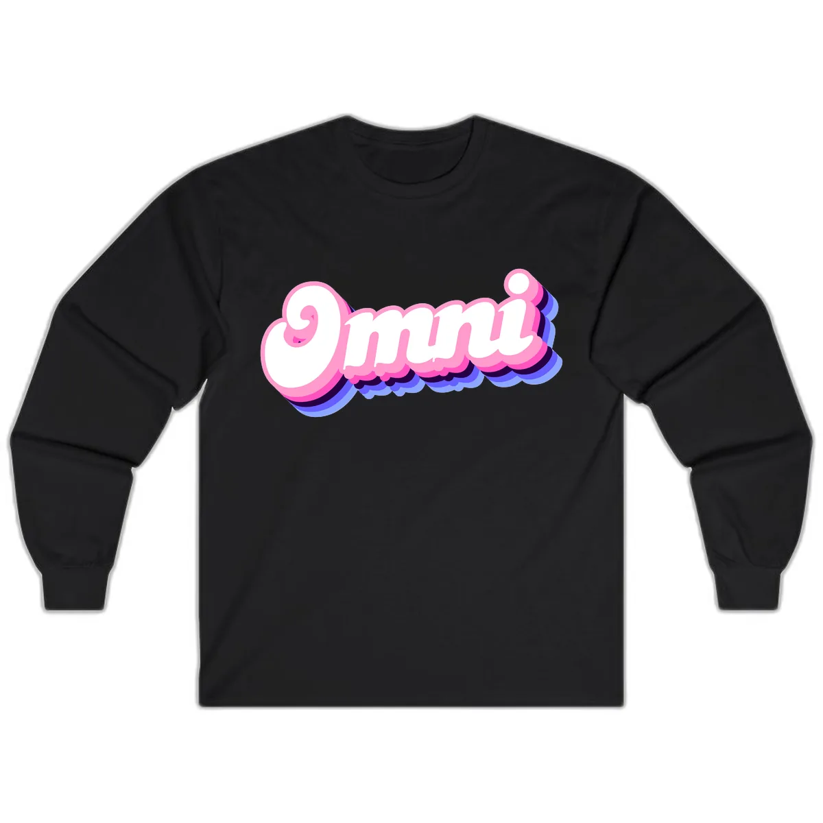 Omg Bubble Text Design Long Sleeve in Black
