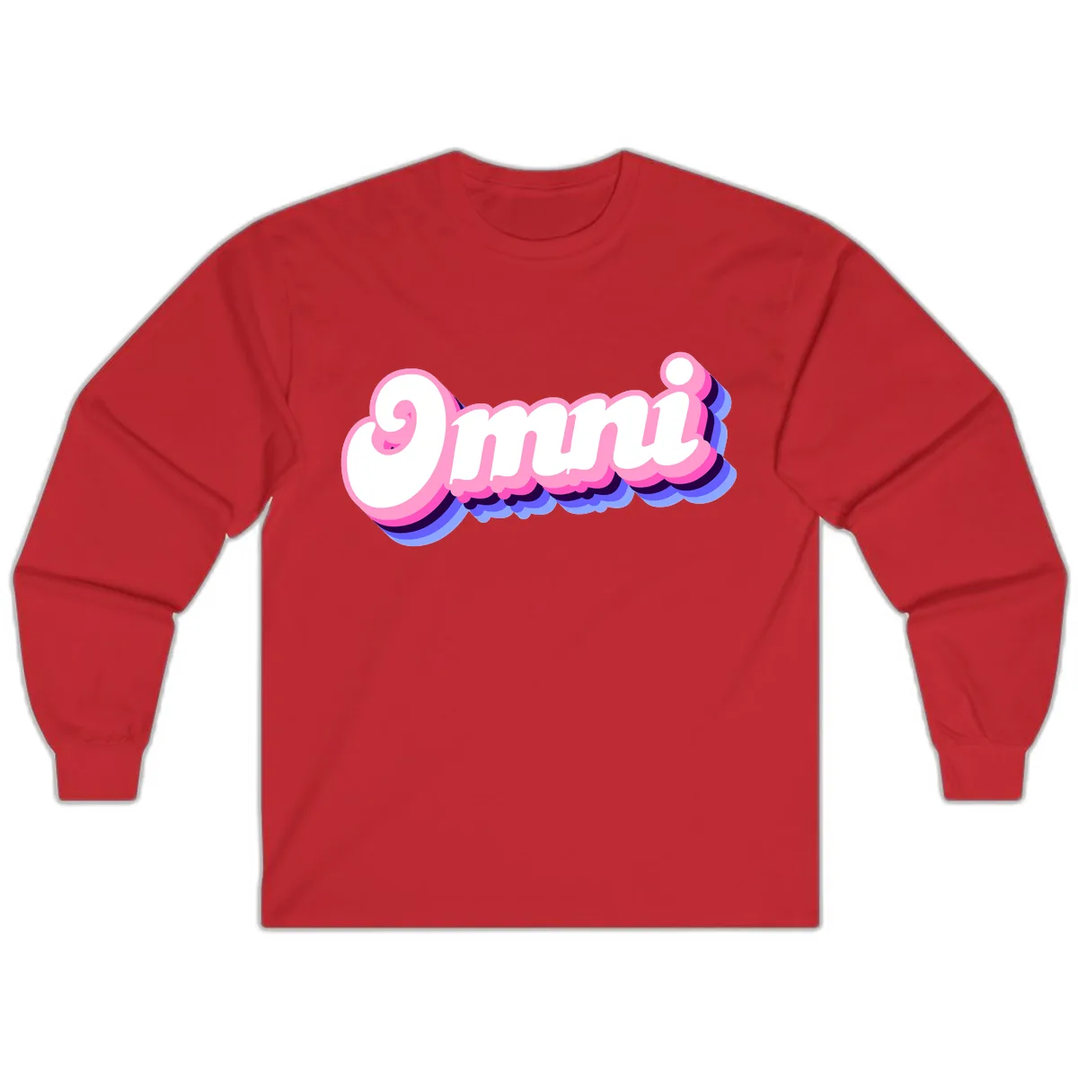 Omg Bubble Text Design Long Sleeve in Red