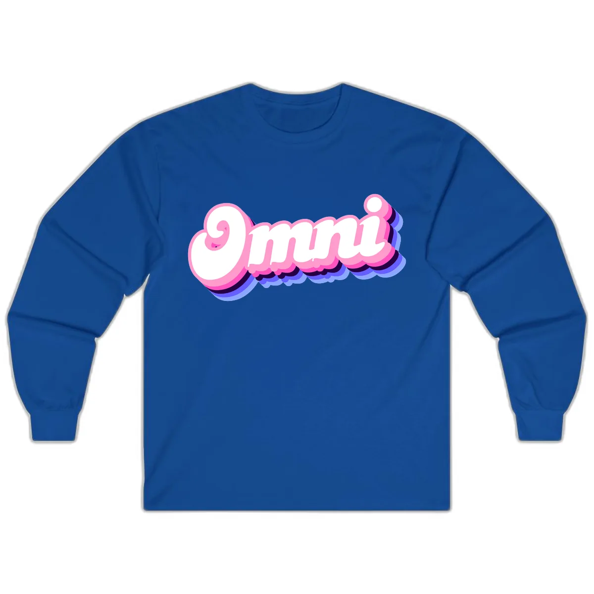 Omg Bubble Text Design Long Sleeve in Royal