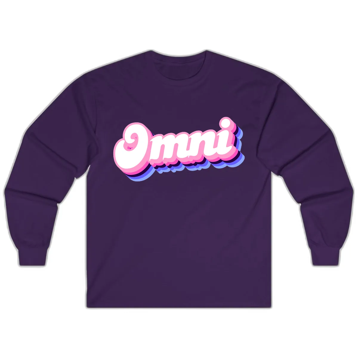 Omg Bubble Text Design Long Sleeve in Purple