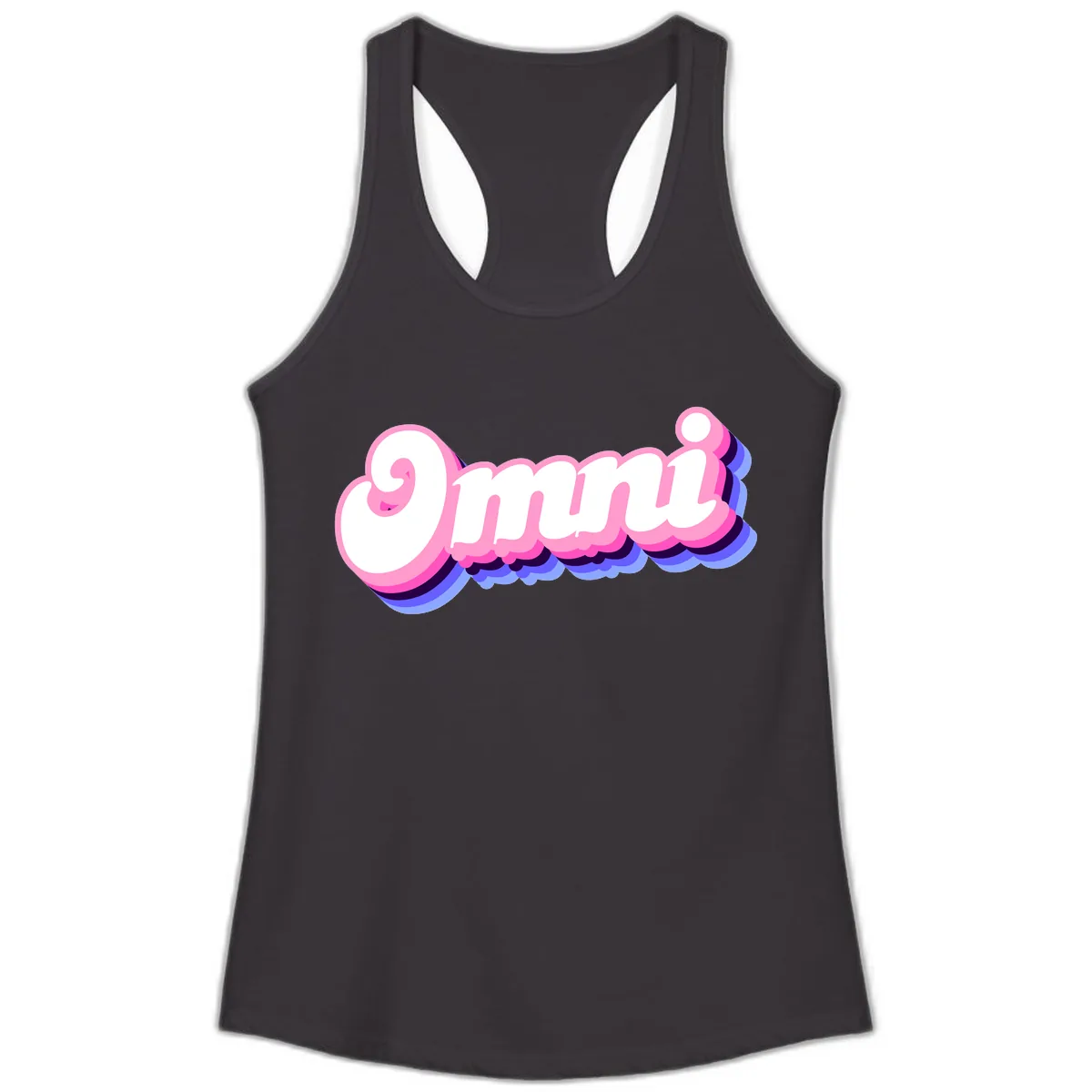 Omg Bubble Text Design Ladies Tank in Black
