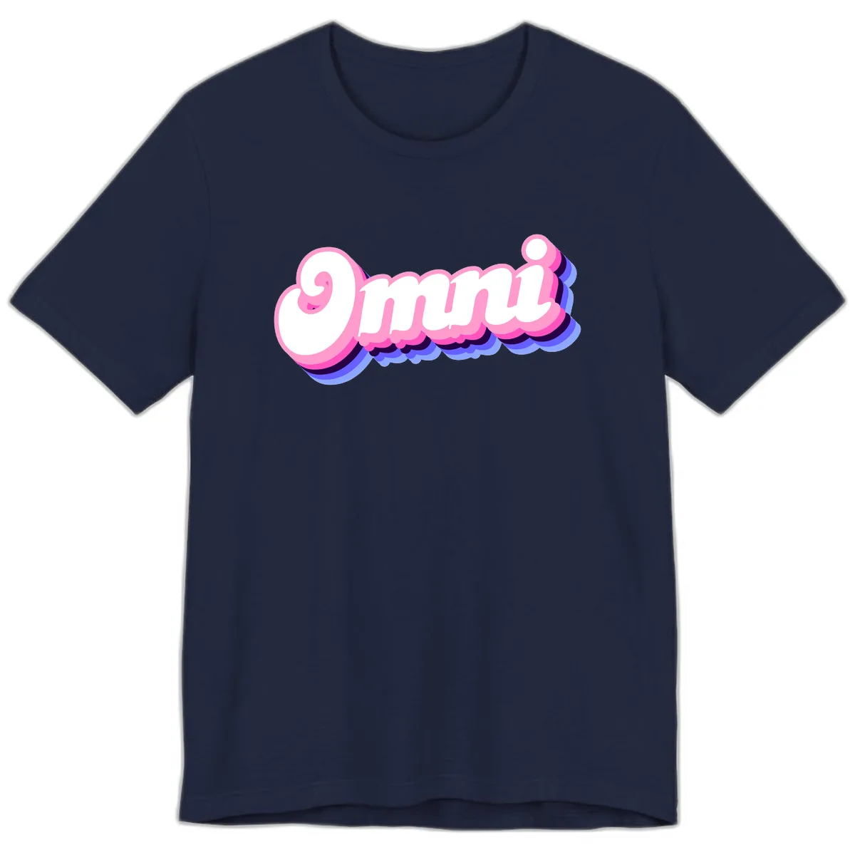 Omg Bubble Text Design Premium T-Shirt in Navy