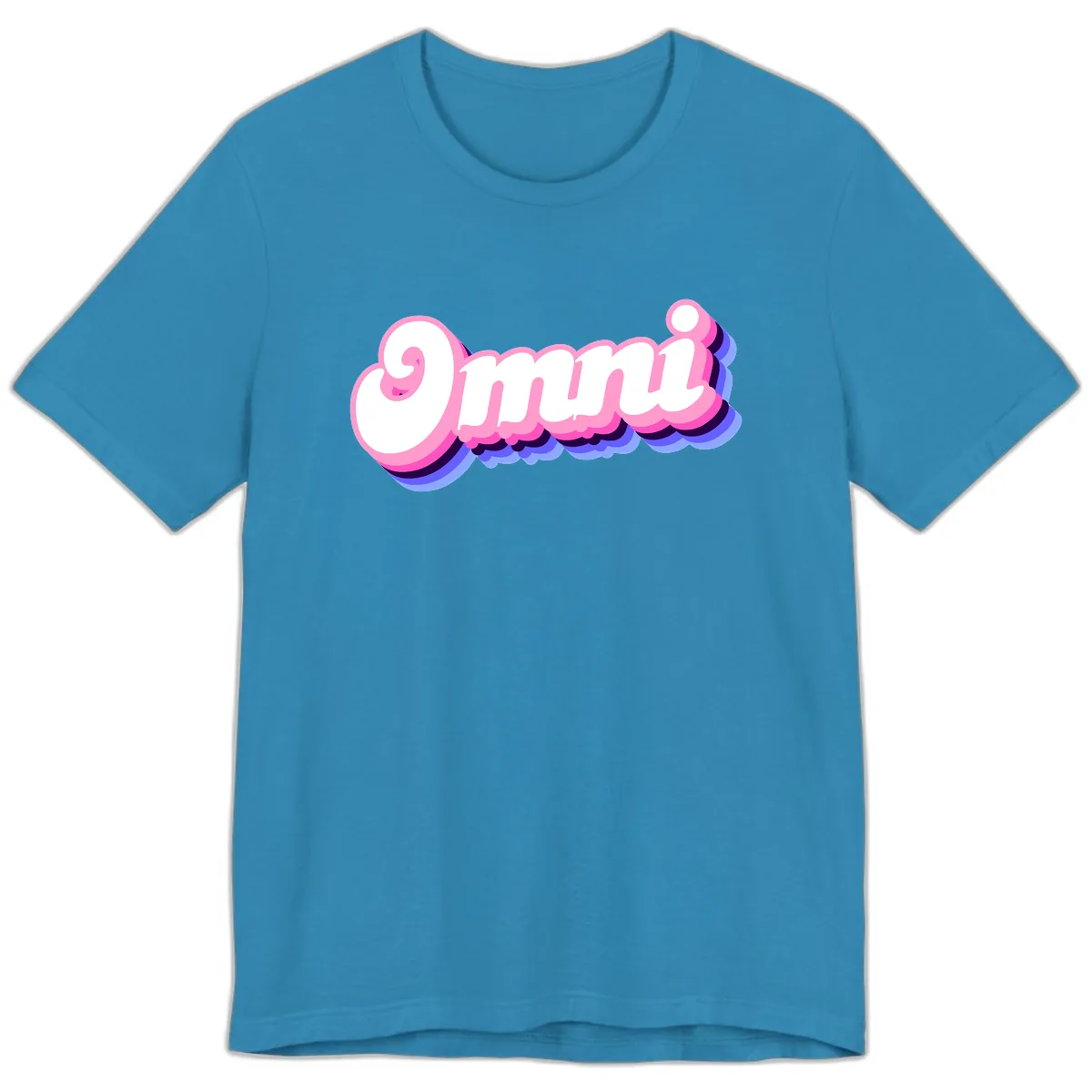Omg Bubble Text Design Premium T-Shirt in Aqua