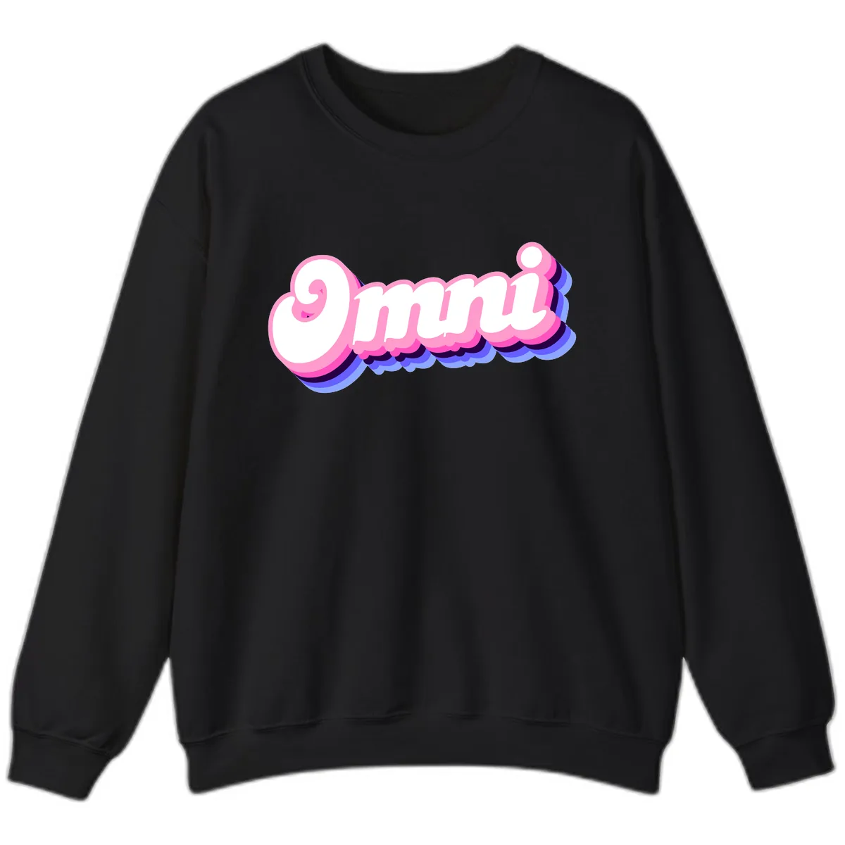 Omg Bubble Text Design Sweatshirt in Black