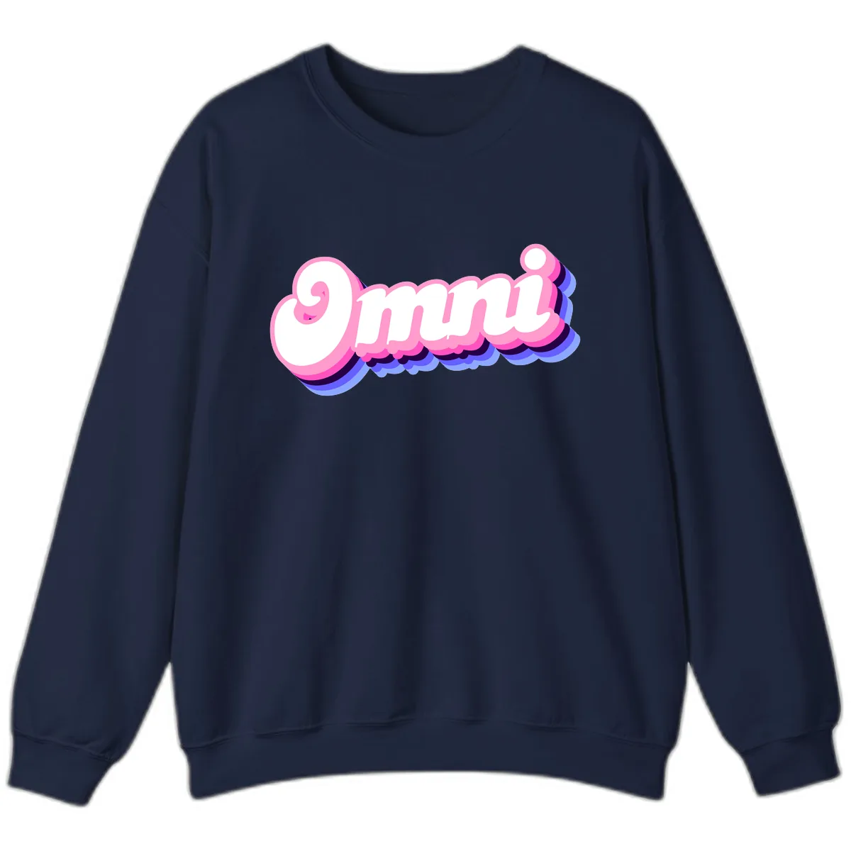 Omg Bubble Text Design Sweatshirt in Navy