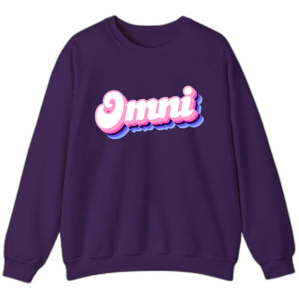 Omg Bubble Text Design Sweatshirt in Purple