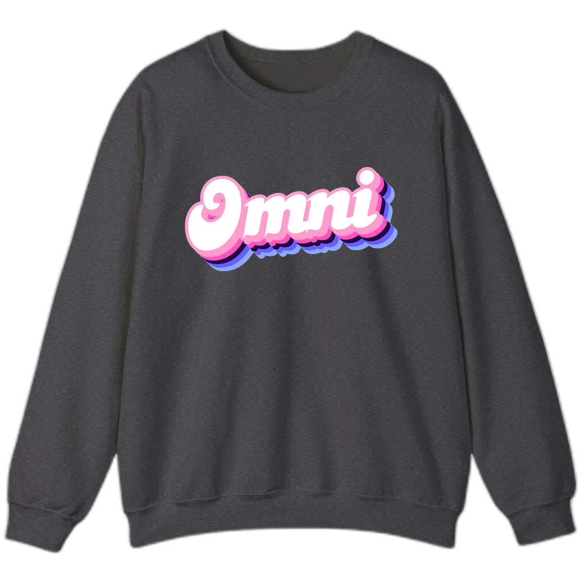 Omg Bubble Text Design Sweatshirt in Dark Heather