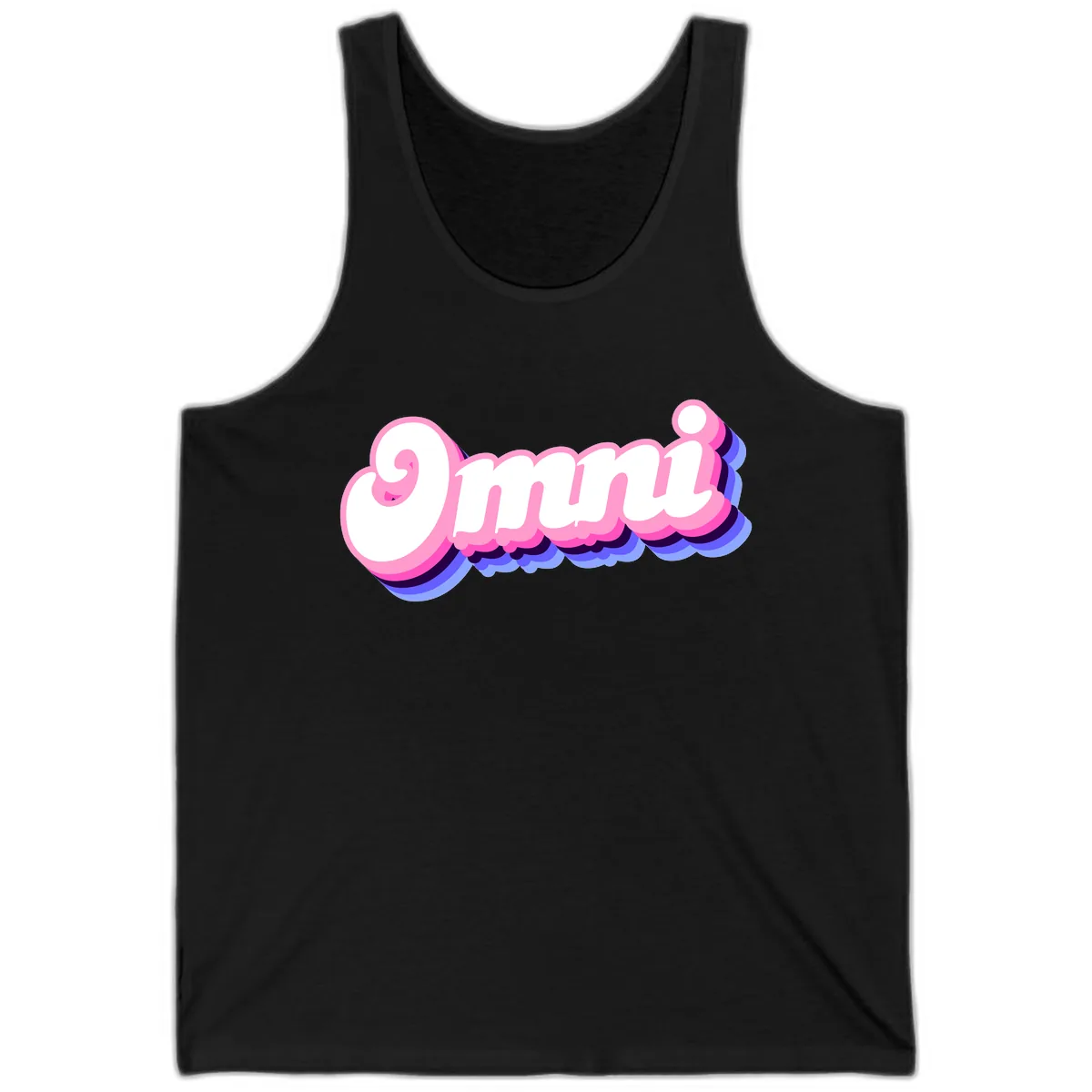 Omg Bubble Text Design Tank in Black