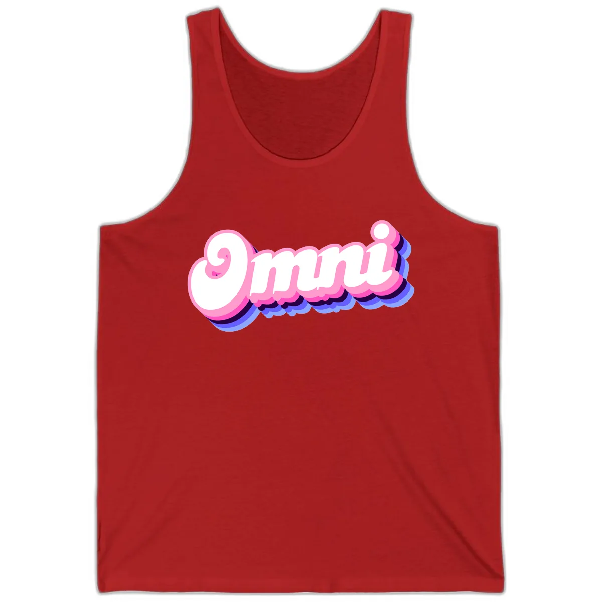 Omg Bubble Text Design Tank in Red