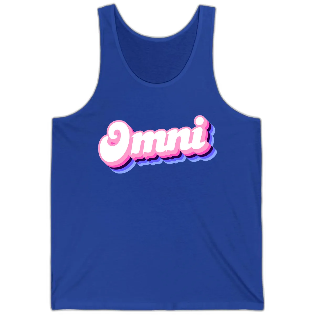 Omg Bubble Text Design Tank in True Royal