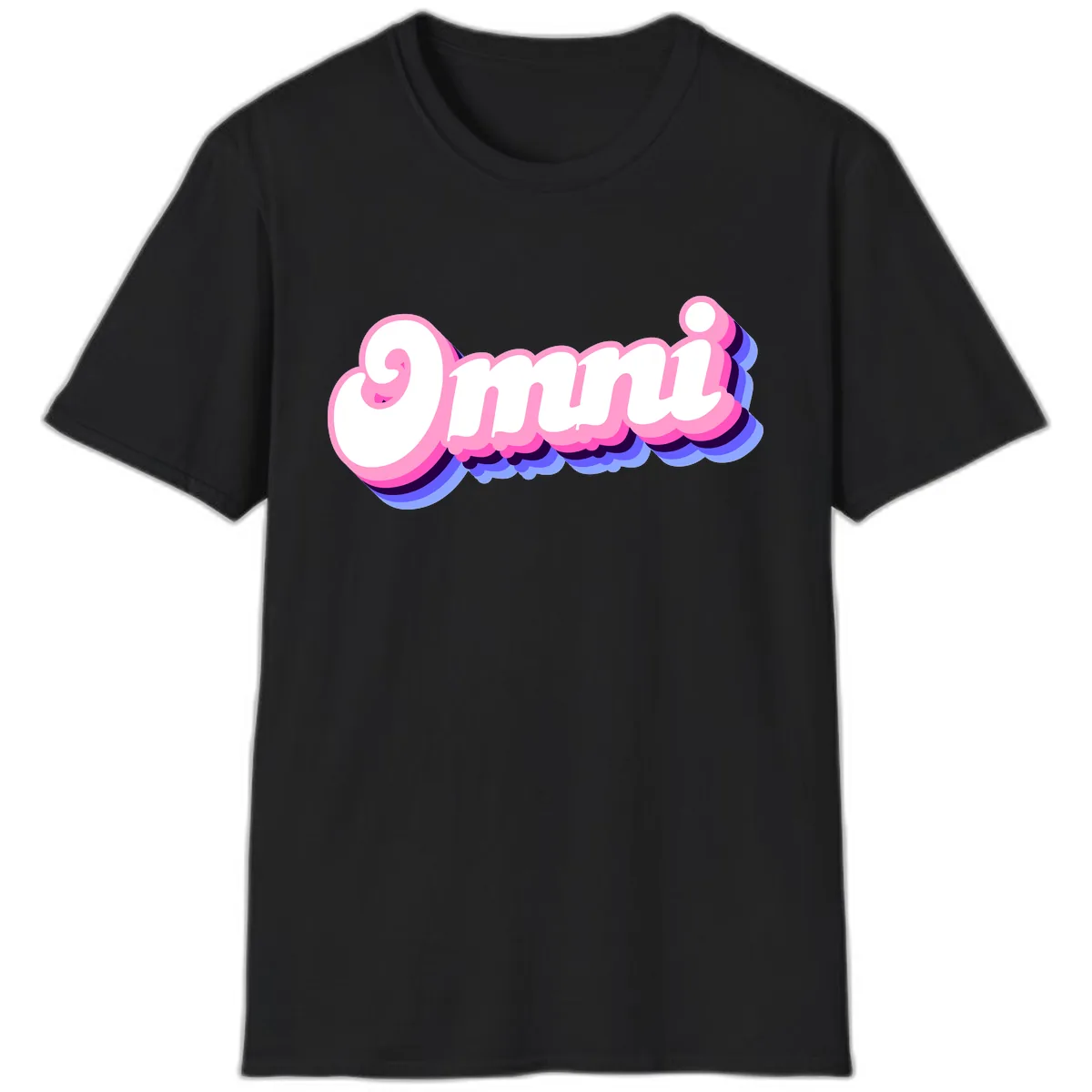 Omg Bubble Text Design T-Shirt in Black