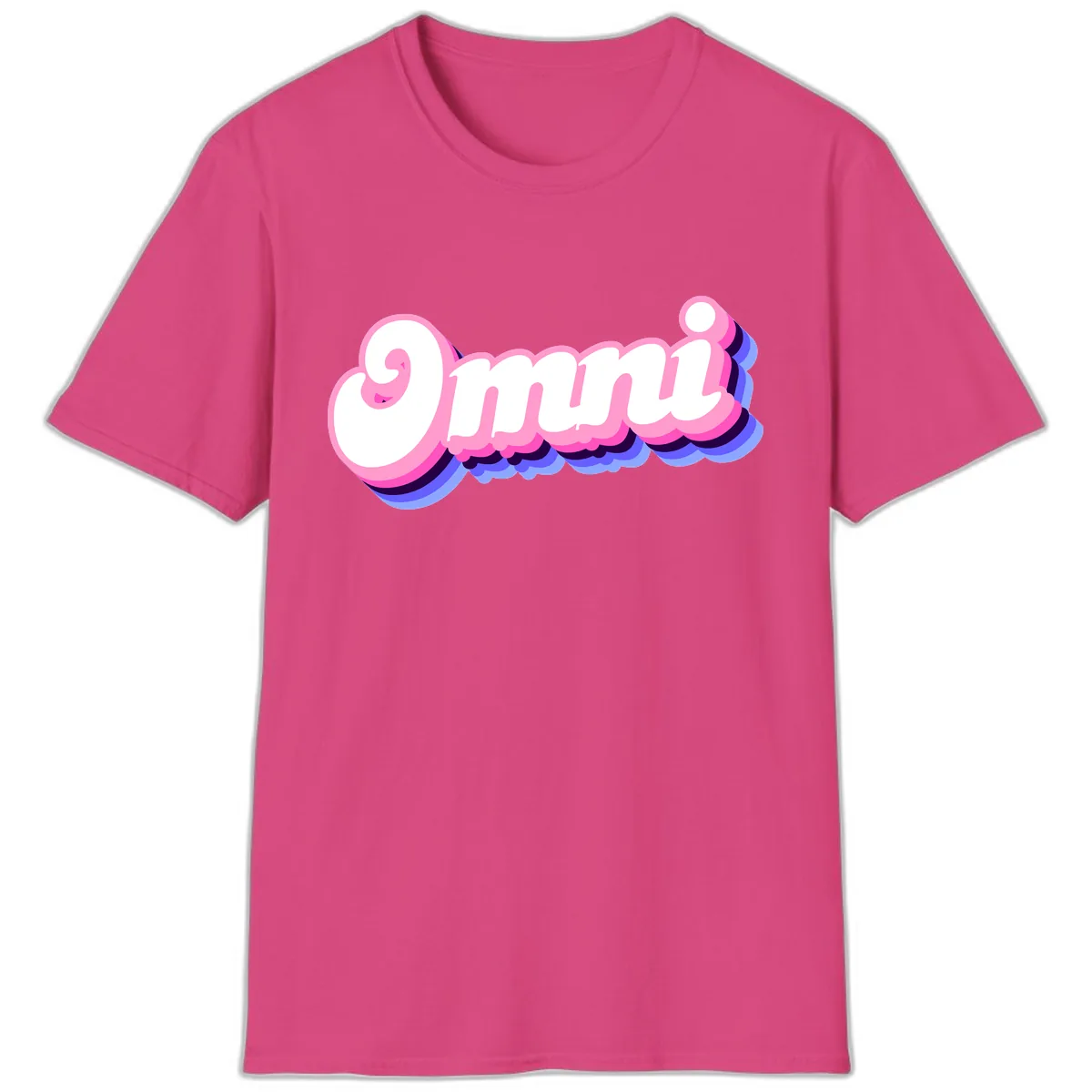 Omg Bubble Text Design T-Shirt in Heliconia