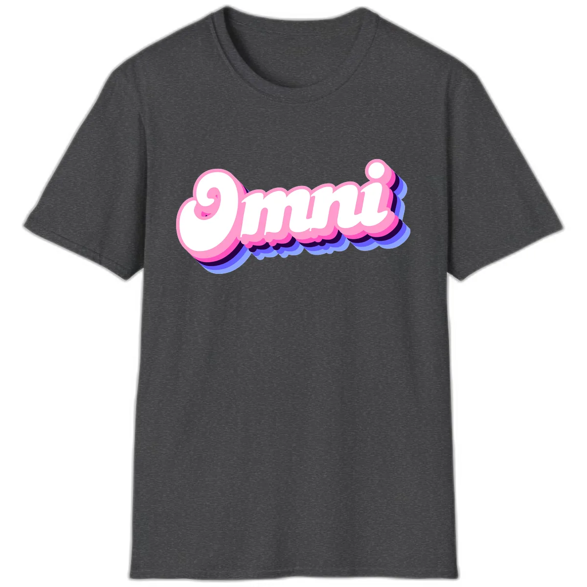 Omg Bubble Text Design T-Shirt in Dark Heather